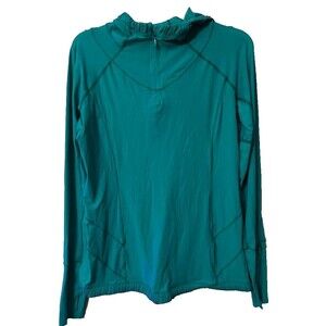 Lululemon Half Zip Hoodie Womens Size 8 Turquoise Long Sleeve Running Training